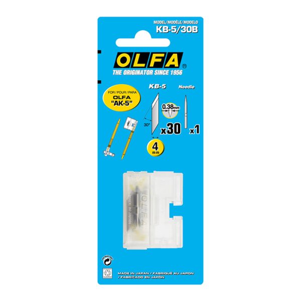 OLFA KB-5/30B (XB216)| Hộp 30 lưỡi dao góc 30 độ cho Dao AK-5