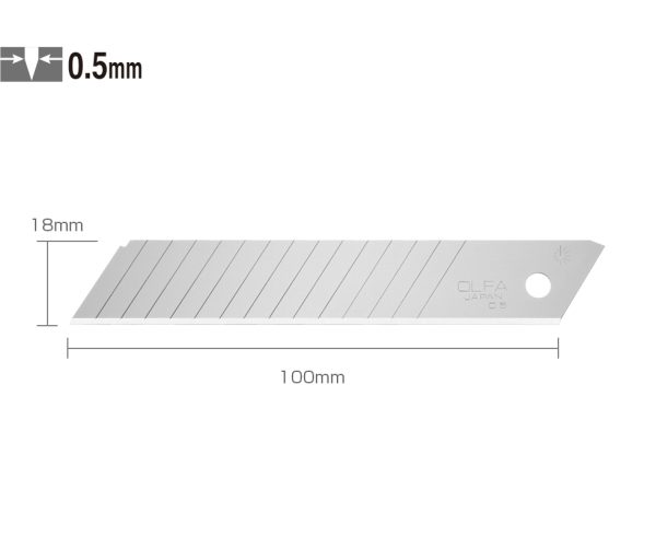 Olfa LBD | Hộp Lưỡi Dao Bạc 18mm Gấp Đôi Cạnh Cắt (Pack 10, 50)