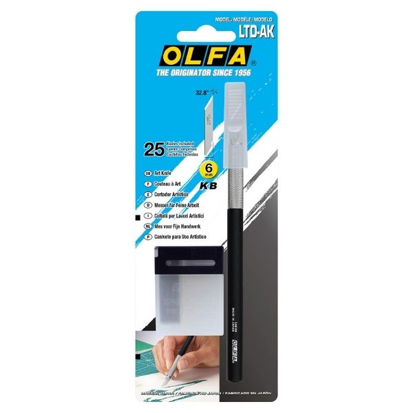 OLFA LTD-AK | Dao trổ nghệ thuật thân nhôm (kèm 25 lưỡi)