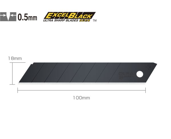 OLFA LBB-10 (LBB10K) | Hộp 10 lưỡi dao cắt công nghiệp đen sắc bén 18mm