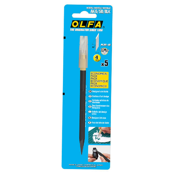OLFA AK- 5/5B (BLK/BLU/PIK) | Dao trổ nghệ thuật kèm 05 lưỡi (option màu)